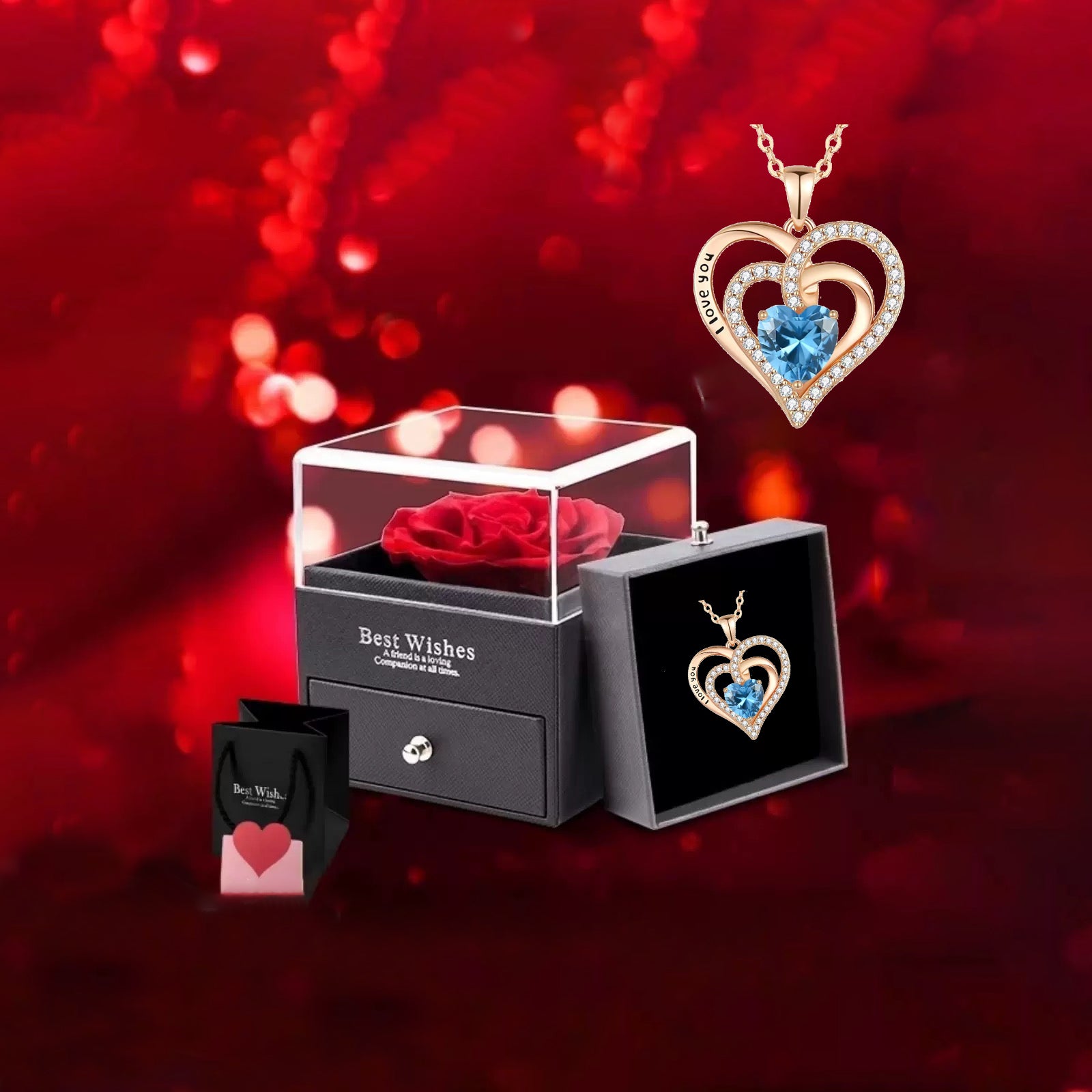 s925 Silver Heart CZ Necklace – Mother's Day Gift for Mom with Gift Box & Card