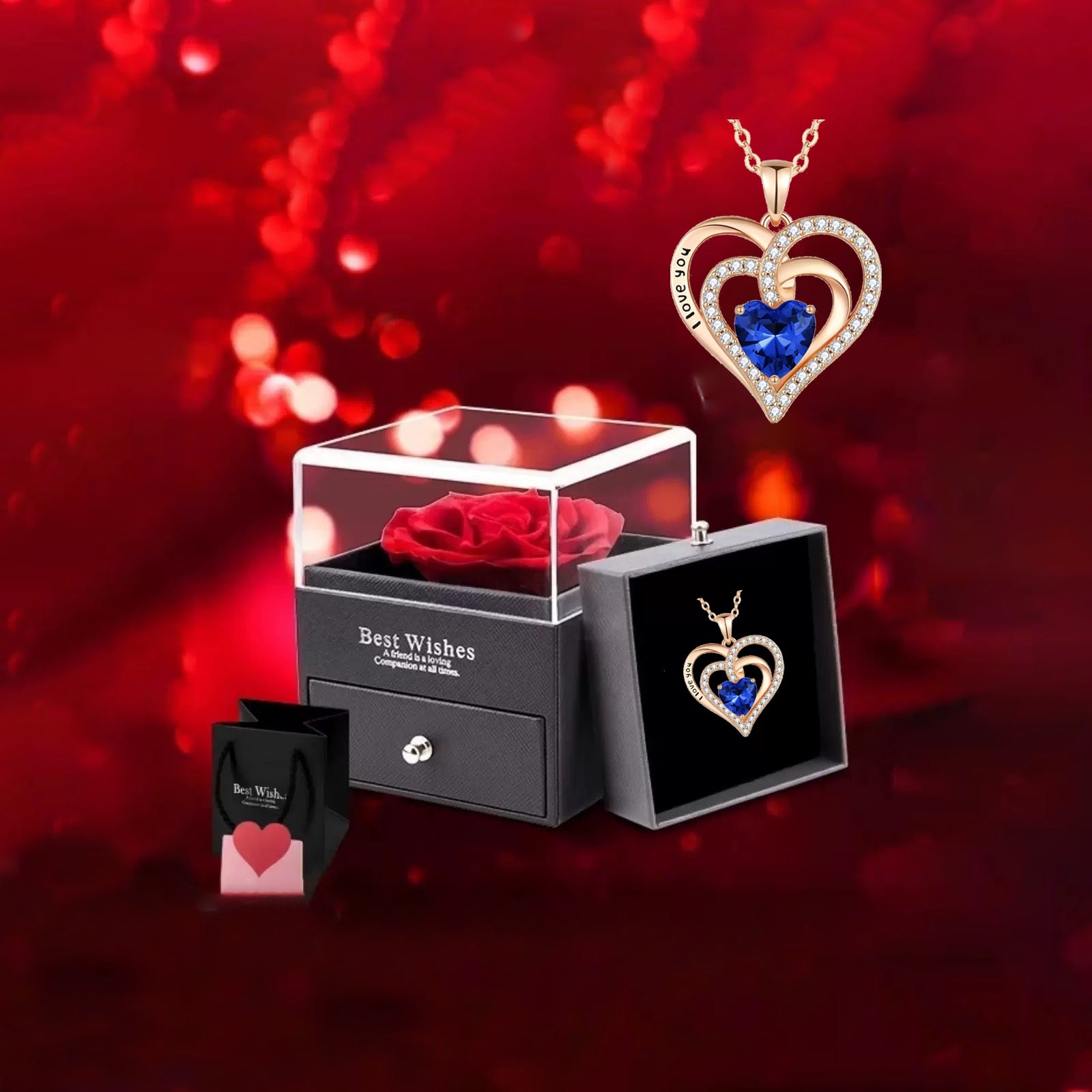 s925 Silver Heart CZ Necklace – Mother's Day Gift for Mom with Gift Box & Card