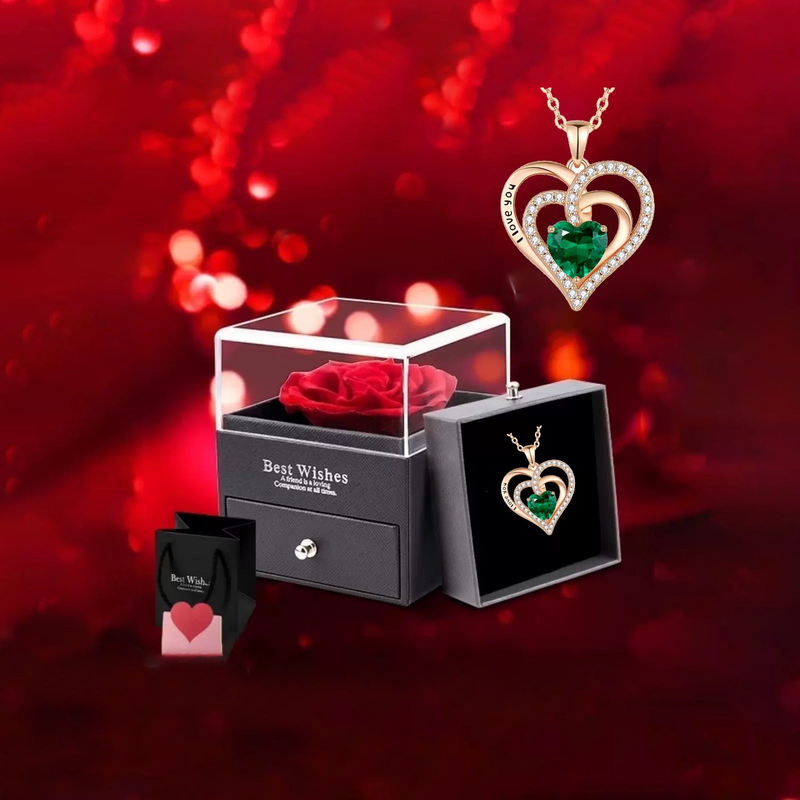 s925 Silver Heart CZ Necklace – Mother's Day Gift for Mom with Gift Box & Card