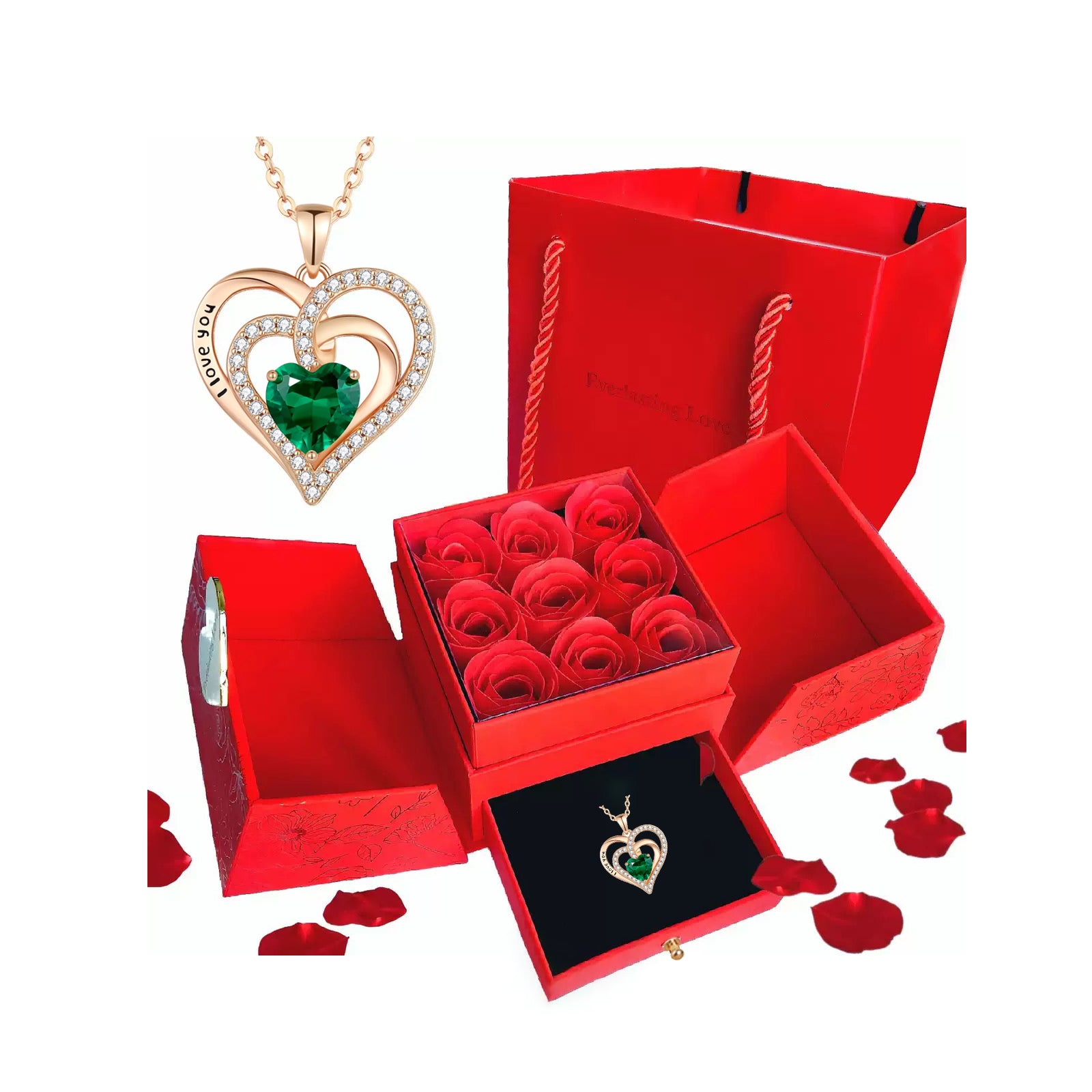 s925 Silver Heart CZ Necklace – Mother's Day Gift for Mom with Gift Box & Card