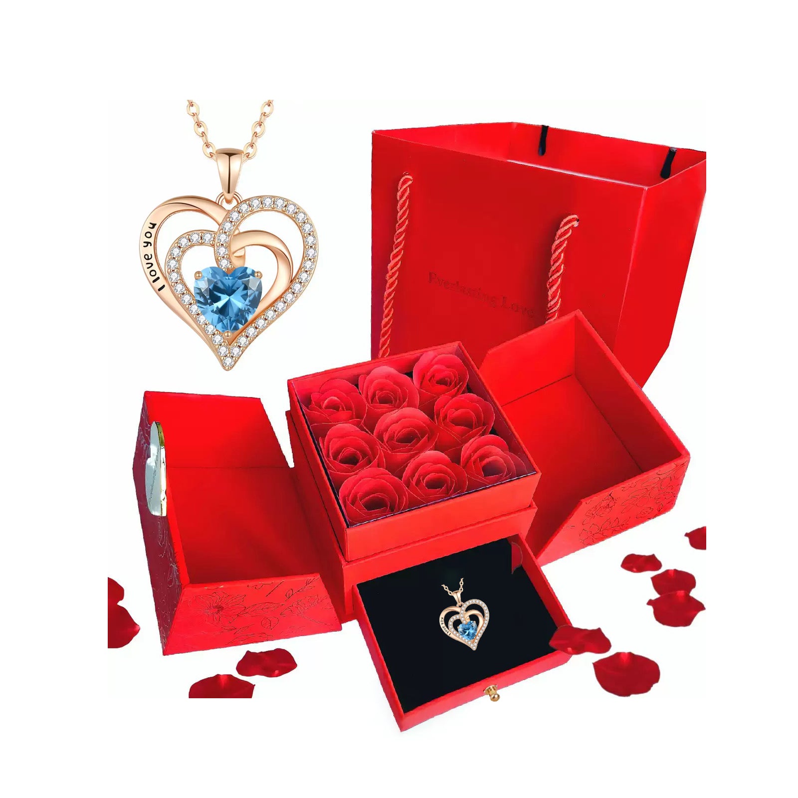 s925 Silver Heart CZ Necklace – Mother's Day Gift for Mom with Gift Box & Card