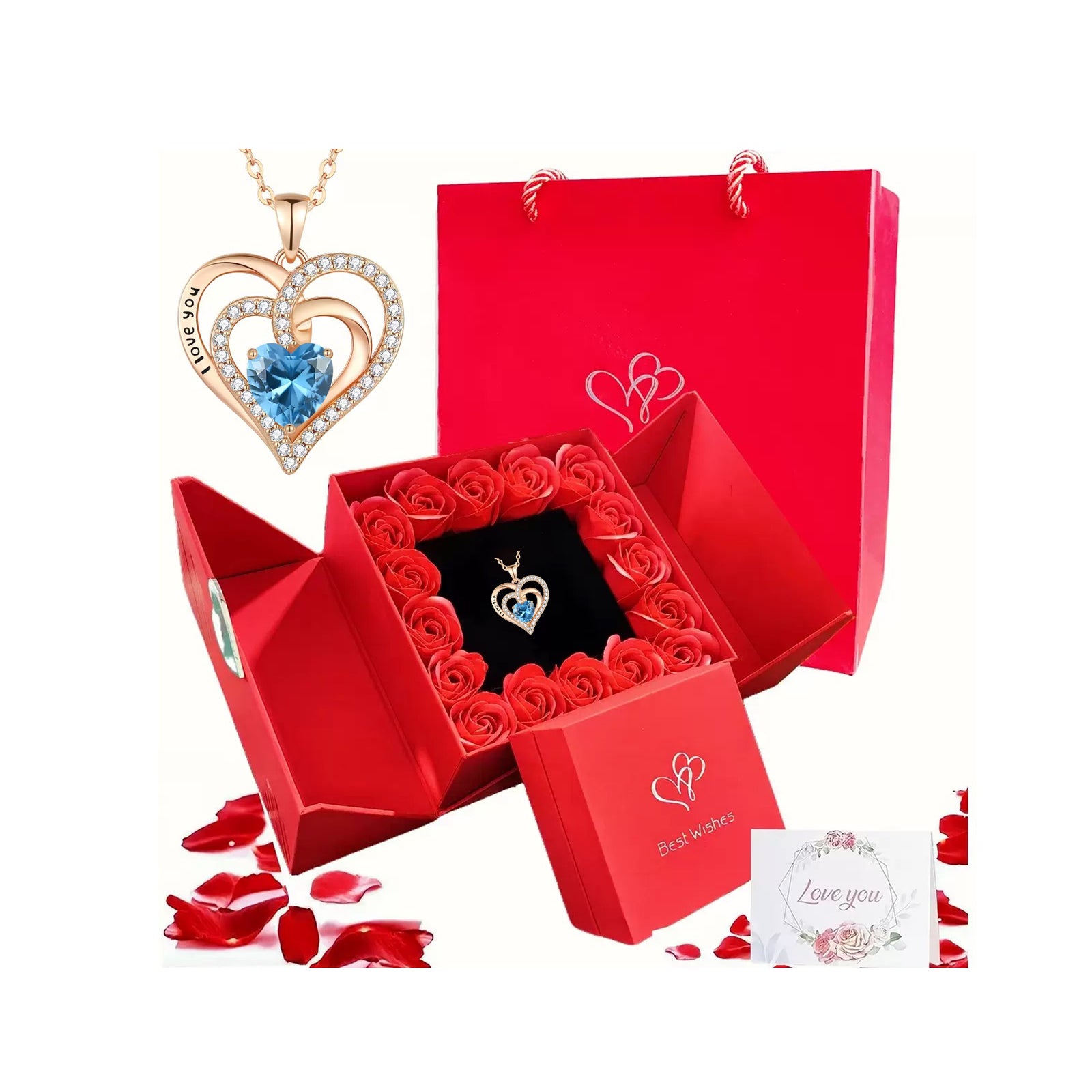 s925 Silver Heart CZ Necklace – Mother's Day Gift for Mom with Gift Box & Card