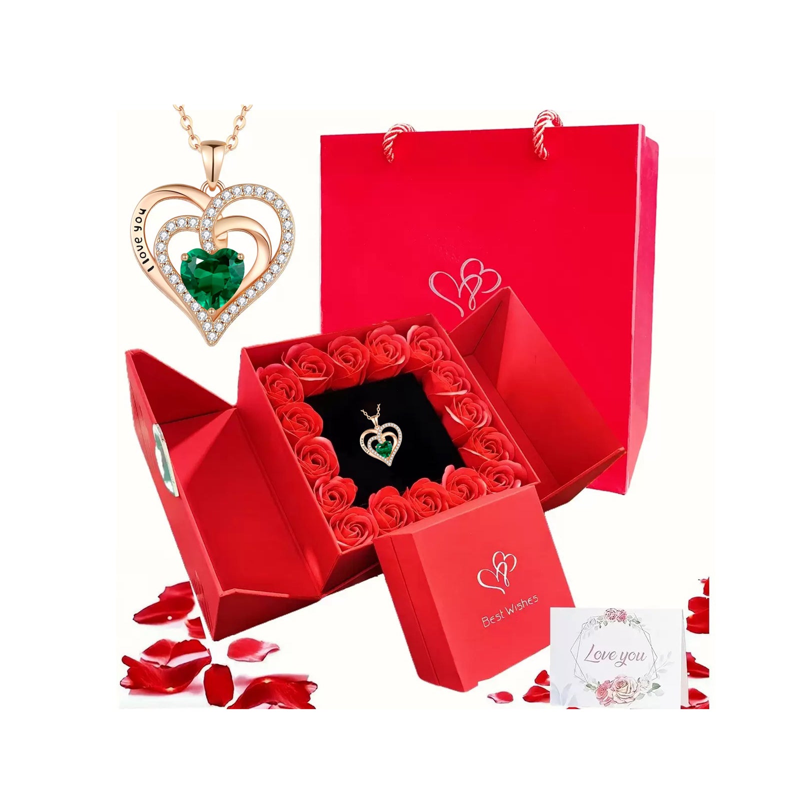 s925 Silver Heart CZ Necklace – Mother's Day Gift for Mom with Gift Box & Card