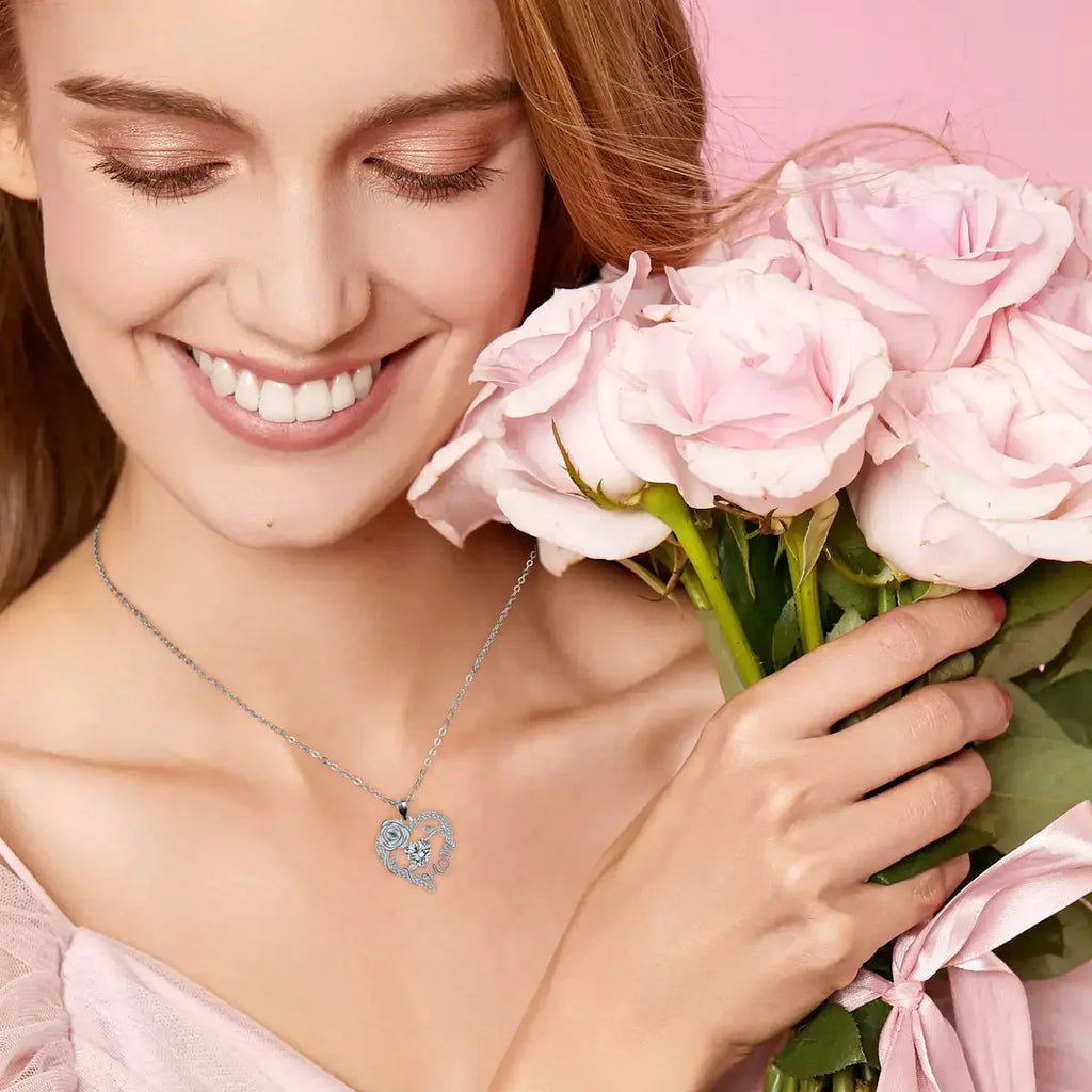 "Mom" Heart Zircon Necklace - Mother’s Day Special Gift