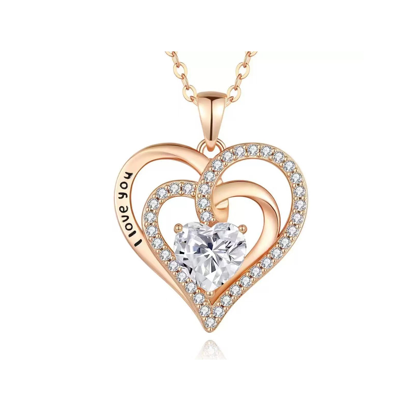s925 Silver Heart CZ Necklace – Mother's Day Gift for Mom with Gift Box & Card